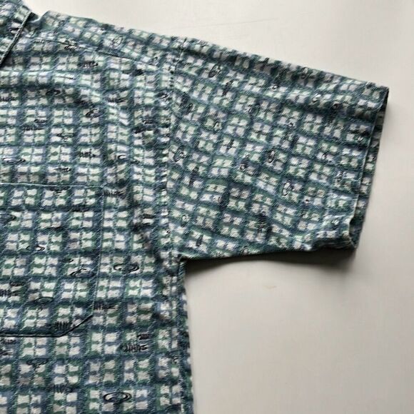 Vintage Maxx Textured Print Camp Shirt Mens M - Picture 5 of 10